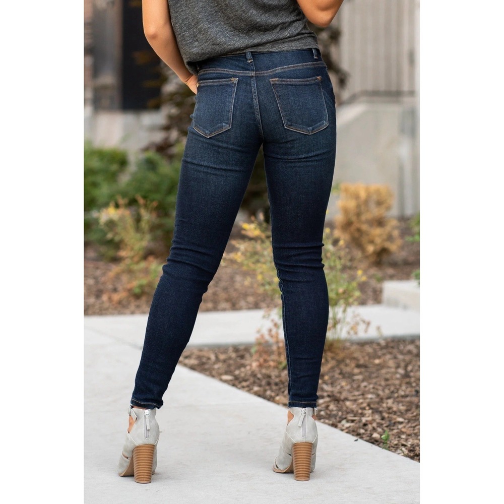 Judy Blue Joanne Mid Rise Dark Wash Skinny Jeans 15/32 Casual Stretch Denim Chic - Picture 5 of 10